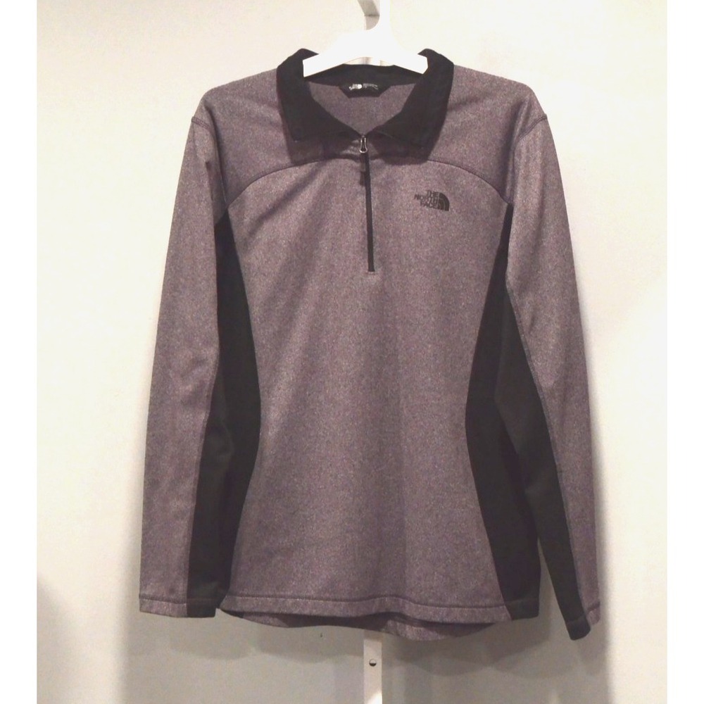 The North Face Men's Size L 1/4 Zip Pullover Black/Gray Brand Tag on Chest